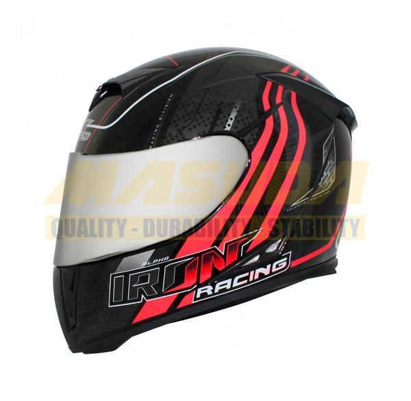 CASCO ALFA IR 311 ROJO NEGRO MATE  L