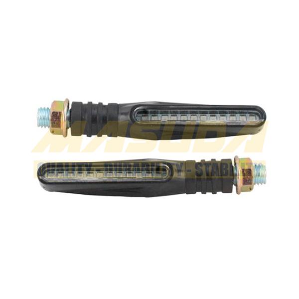 LUZ DIRECCIONAL NEGRO MATE 12V LEDS RUNNING AMARILLA