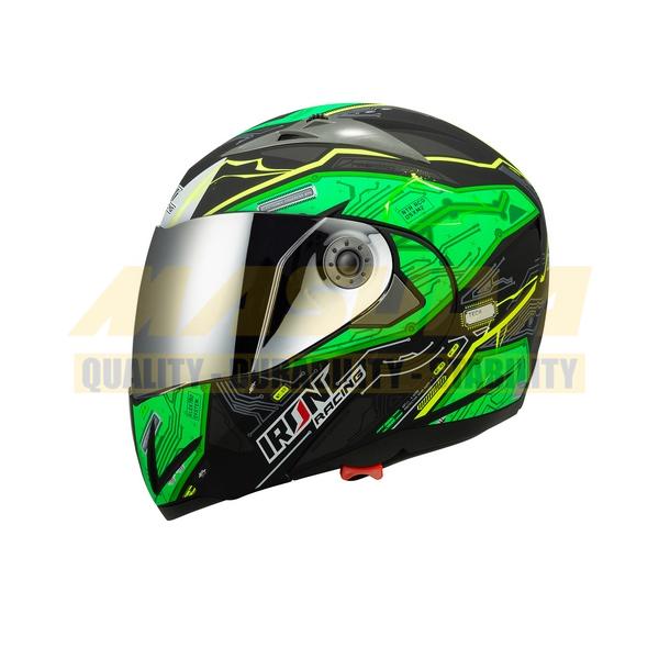 CASCO ABATIBLE DOBLE MICA DOT ELEKTRO NEON-VERDE L