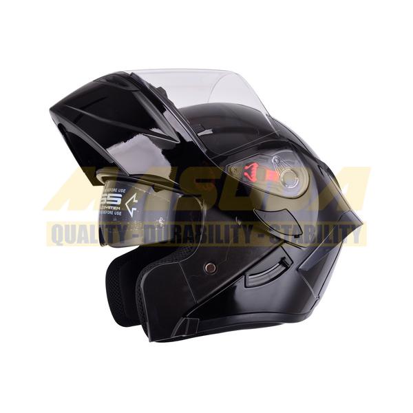 CASCO ABATIBLE  DOBLE MICA DOT DARK PHOENIX NEGRO BRILLO L