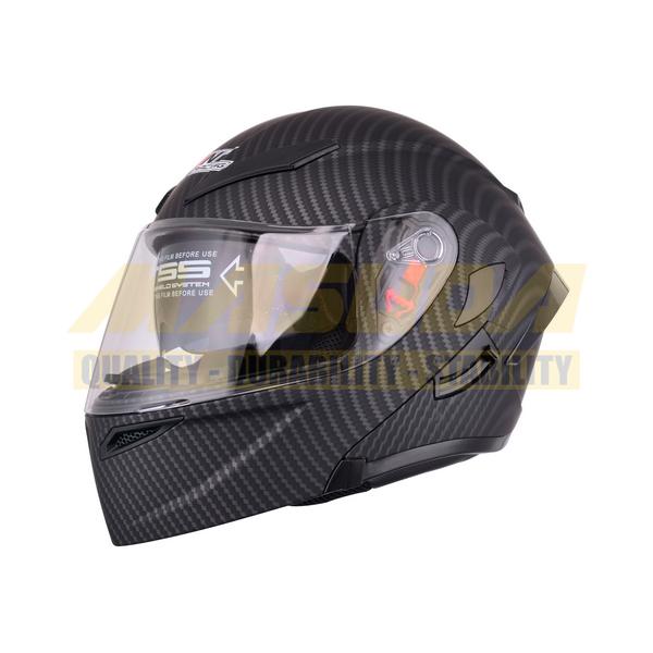 CASCO ABATIBLE DOBLE MICA DOT DARK PHOENIX FIBRA CARBON MATE XL