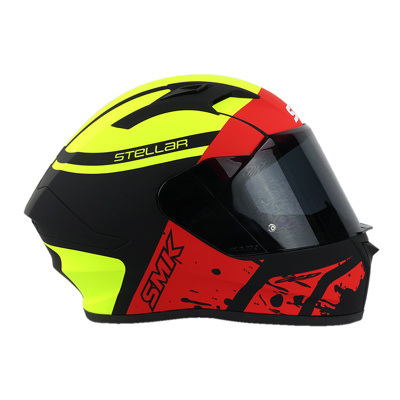 CASCO SMK STELLAR ROJO/VERDE MATE MA234 SQUAD MICA HUMO CERRADO L