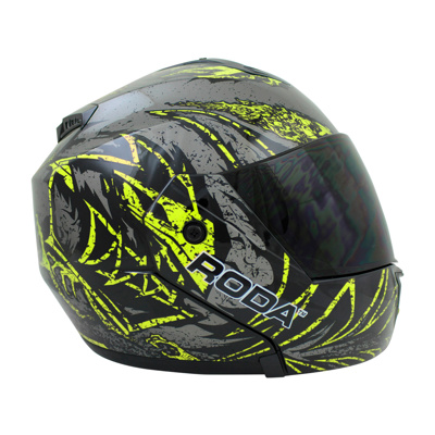 CASCO RODA REVENGE AMARILLO DIABLO ROJO MICA HUMO ABATIBLE SVS XL