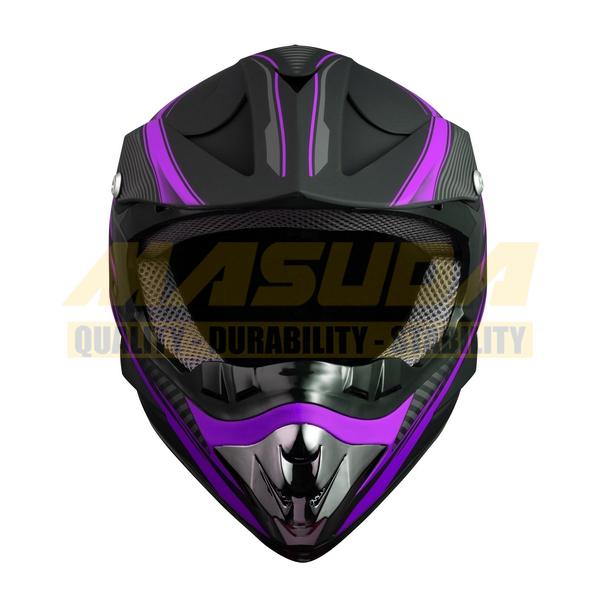 CASCO CROSS IRON RACING IR-850 DOT NEGRO/VIOLETA MATE L