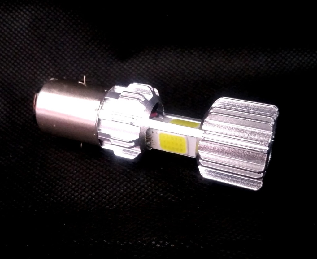 FOCO LED ALUMINIO BA20D LUZ BLANCA ALTA,BAJA