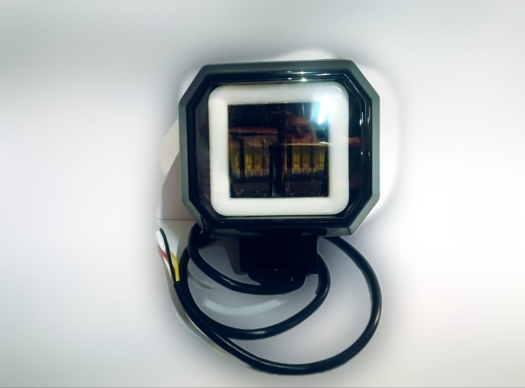 FARO LED CUADRADO CON LUPA LUZ BLANCA,ROJA / FIJA,OJO DE ANGEL