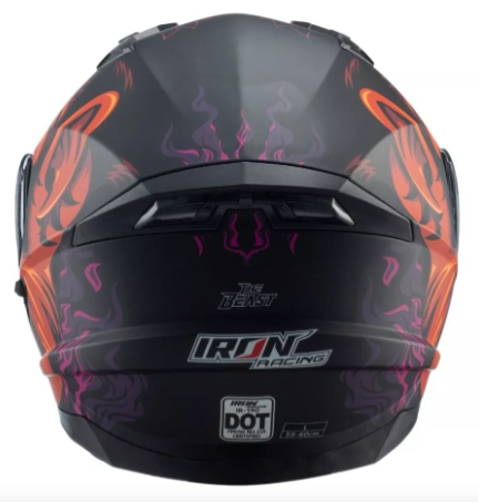 CASCO ABATIBLE LEDS ROJO-AZUL IR-190 KING BEST ROJO MATE L